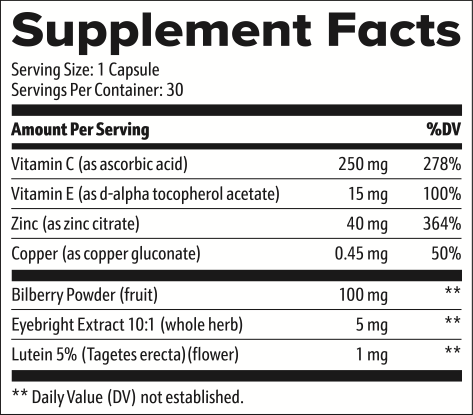 Vision Support Complex Supplement Facts