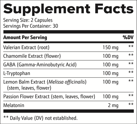 Advanced Sleep Support Formula Supplement Facts