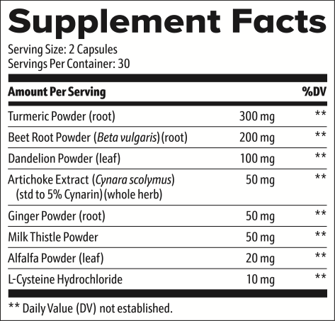 Liver Detox & Support Supplement Facts