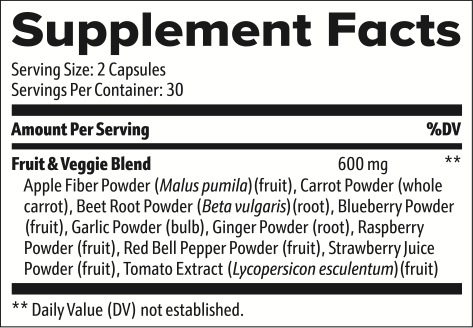 Fruits and Veggies Formula Supplement Facts