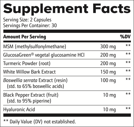 Advanced Joint Support Formula Supplement Facts